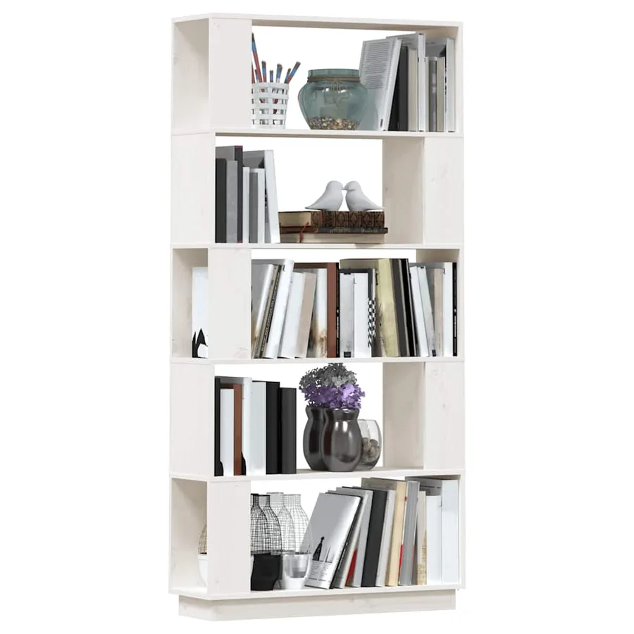 Bibliothèque/Séparateur de pièce Blanc 80x25x163,5cm Pin massif - 4
