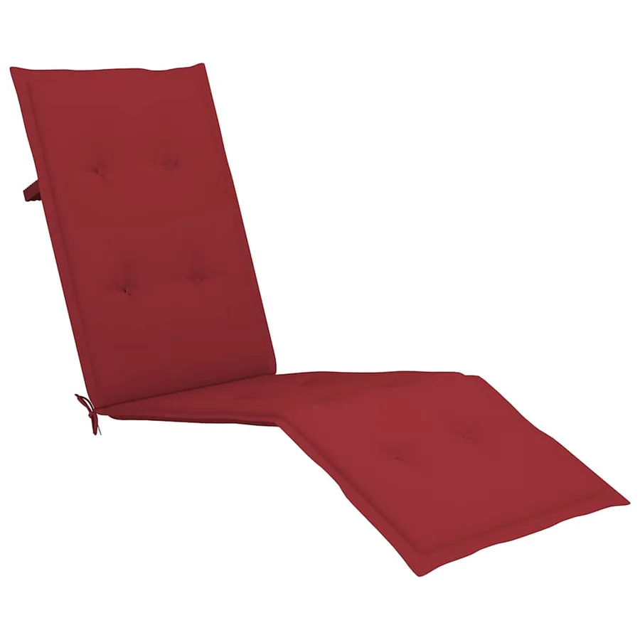 Chaise longue d'extérieur repose-pied et coussin Acacia solide - 6