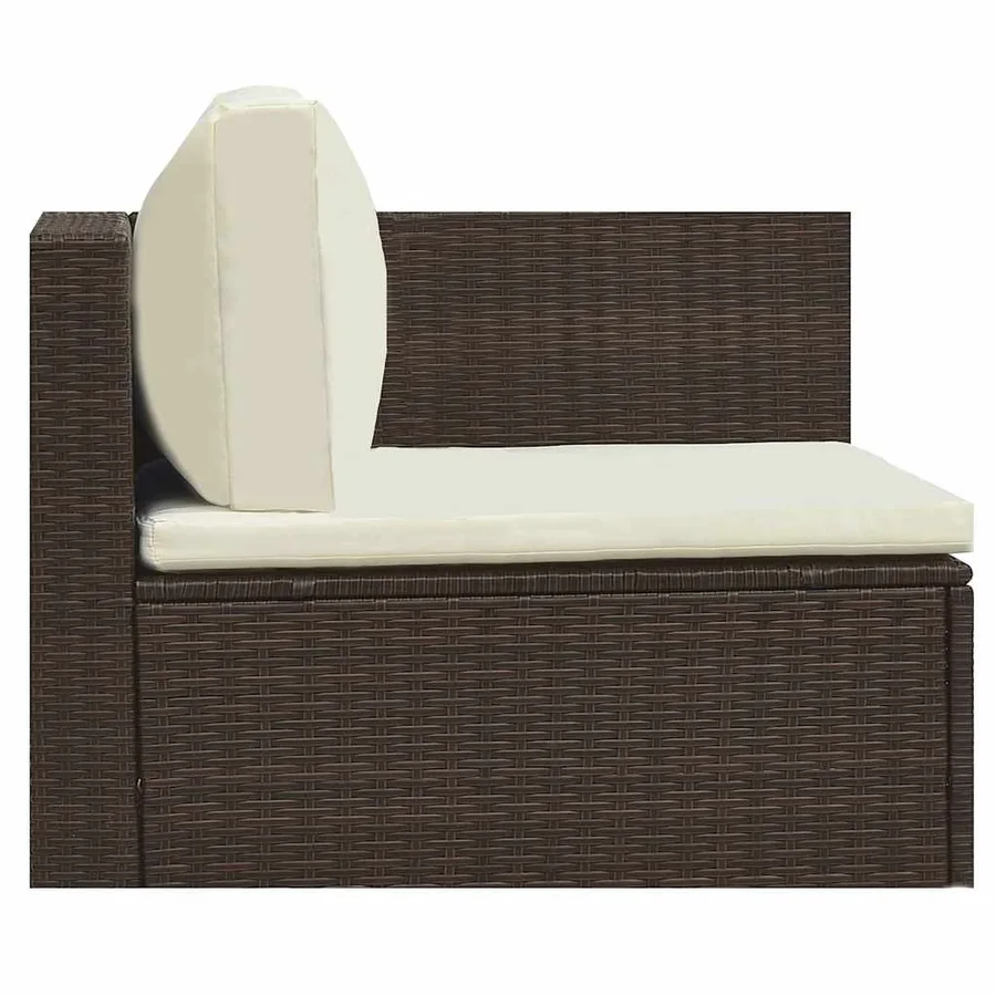Salon de jardin 5 pcs avec coussins Résine tressée Marron - 11