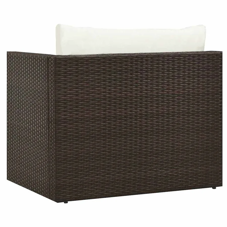 Salon de jardin 5 pcs avec coussins Résine tressée Marron - 12