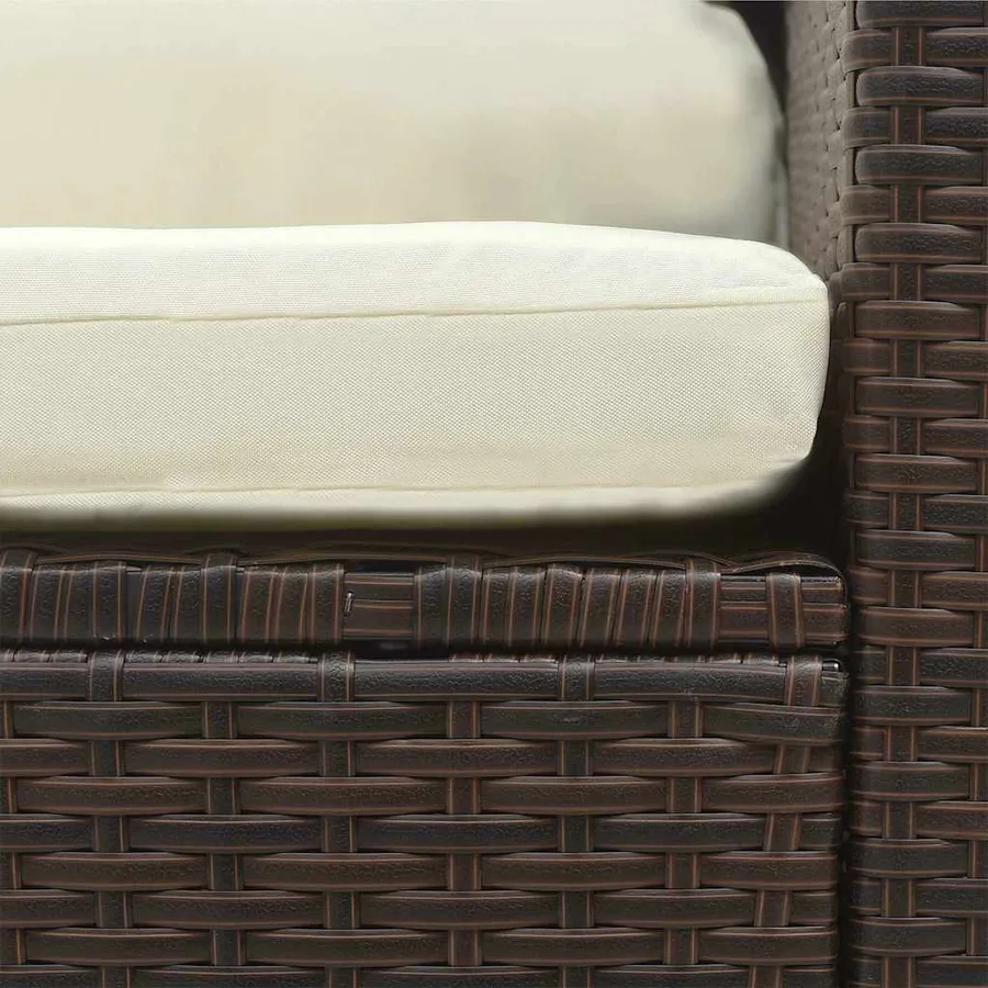 Salon de jardin 5 pcs avec coussins Résine tressée Marron - 13