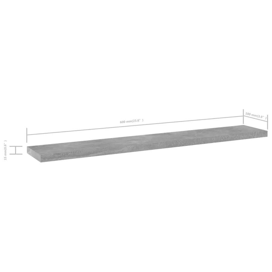 Panneaux de bibliothèque 4 pcs gris béton bois d’ingénierie - 5