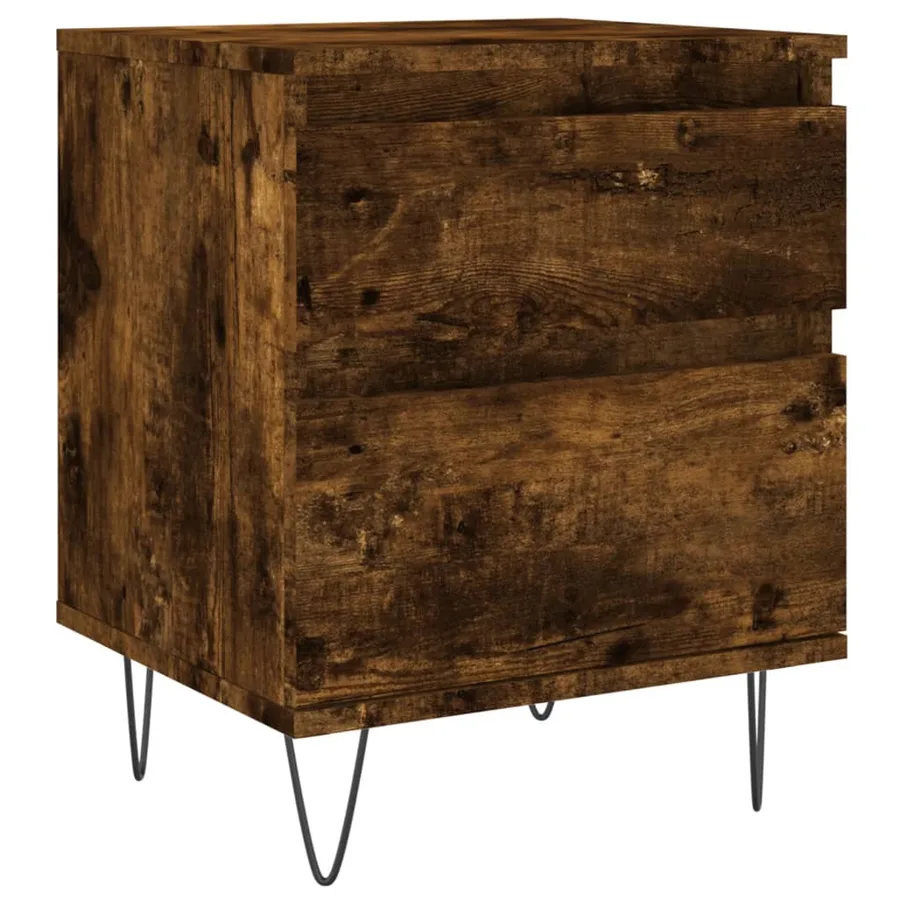 Tables de chevet 2 pcs chêne fumé 40x35x50 cm bois ingénierie - 3