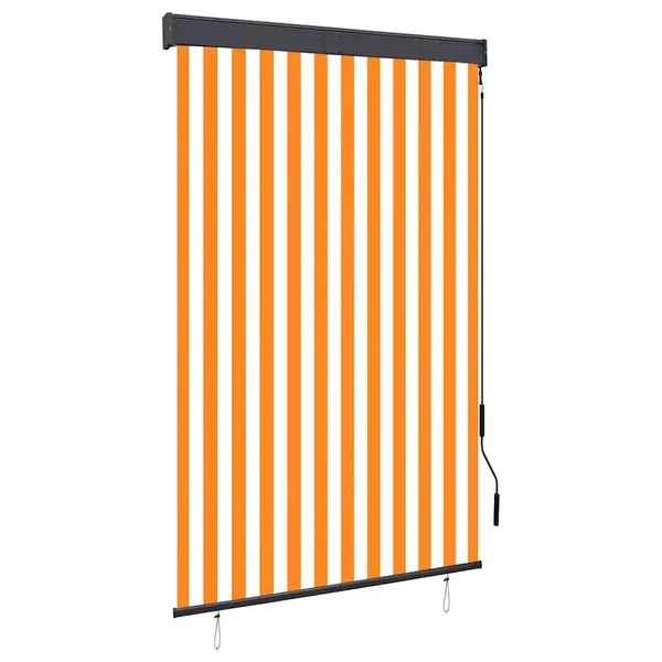 Store roulant d'extérieur 120x250 cm Blanc et orange
