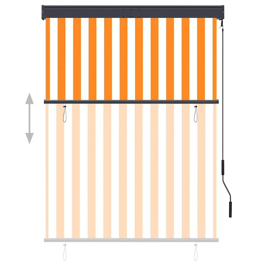 Store roulant d'extérieur 120x250 cm Blanc et orange - 3