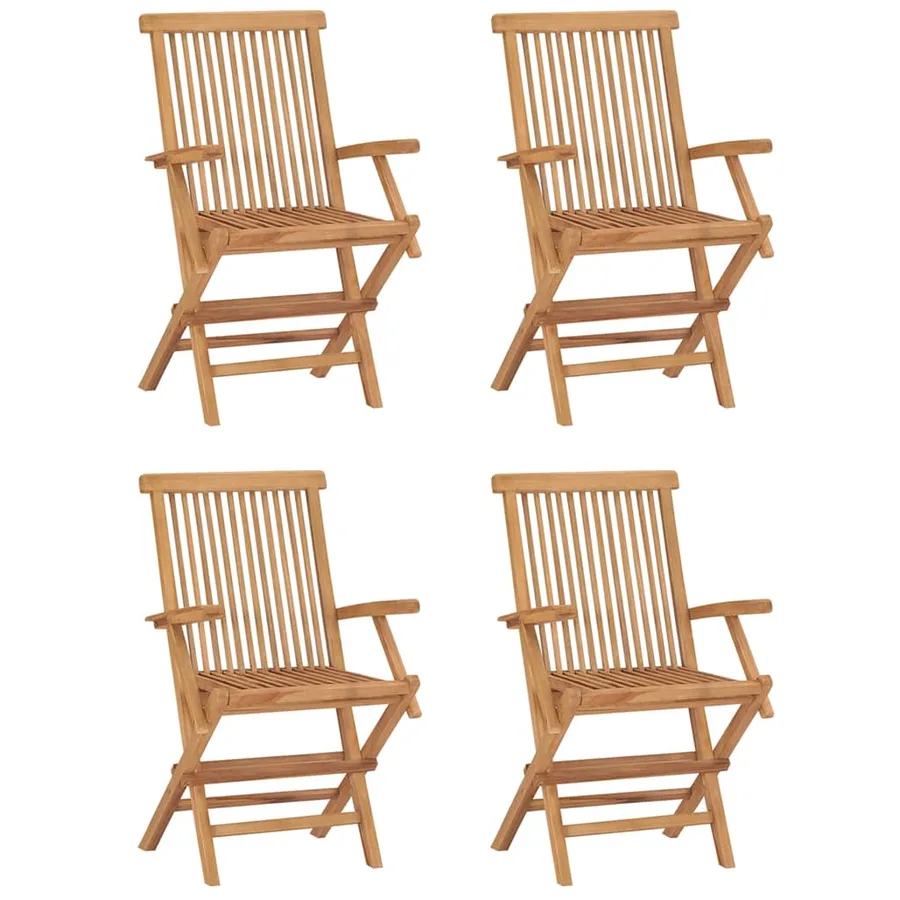 Ensemble à dîner d'extérieur pliable 5 pcs Bois solide de teck - 8