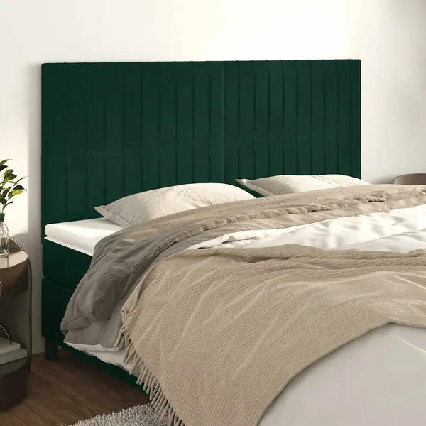 Tête de lit Vert foncé 180x5x118/128 cm Velours