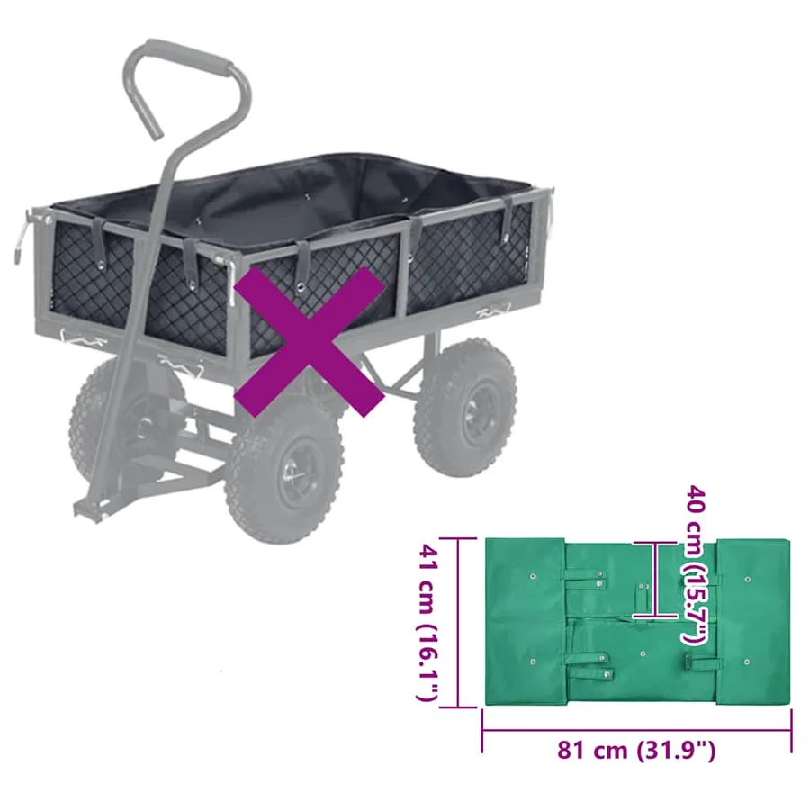 Bâche de chariot de jardin Vert Tissu - 3