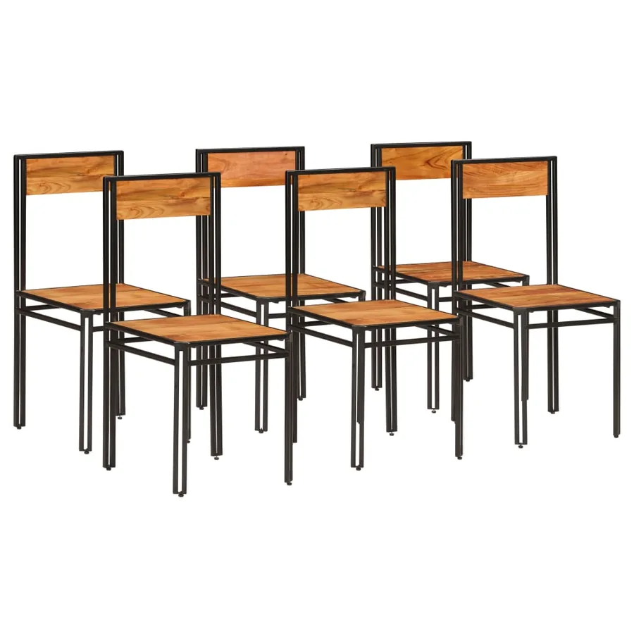 Chaises à manger lot de 6 bois d'acacia massif