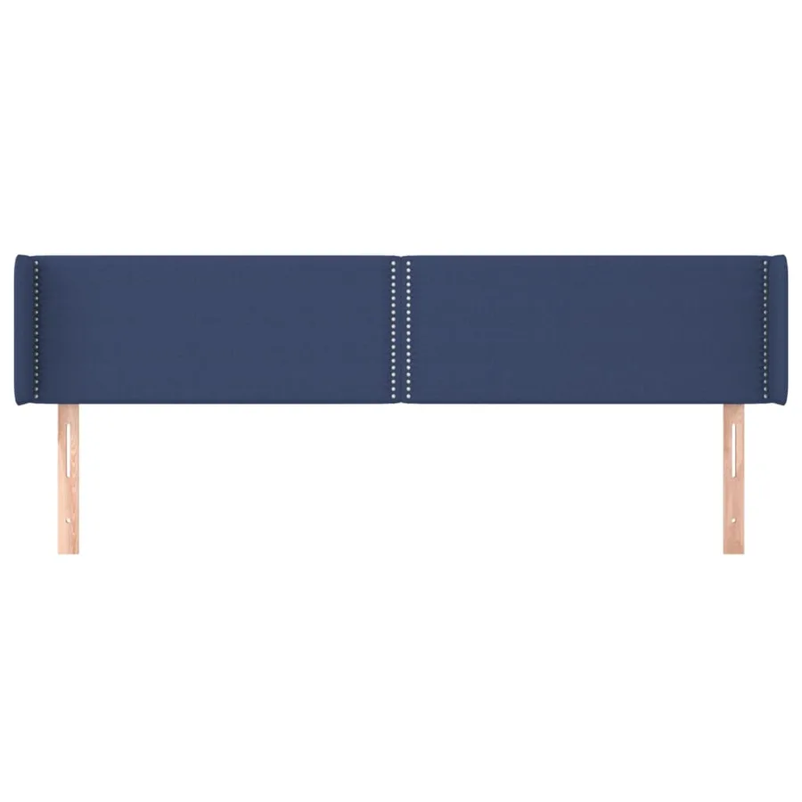Tête de lit avec oreilles Bleu 183x16x78/88 cm Tissu - 3