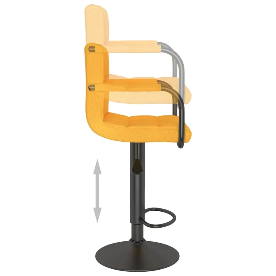 Tabouret de bar Jaune moutarde Tissu - 6