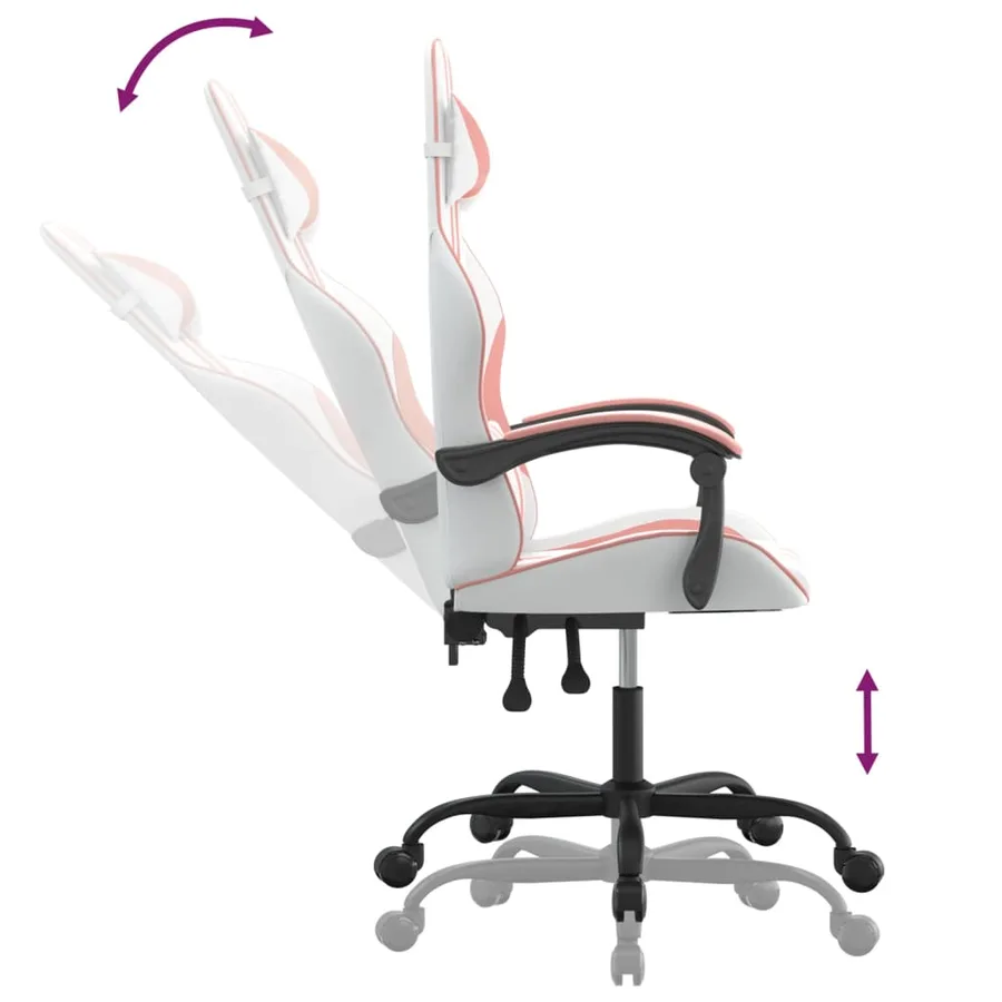 Chaise de jeu Blanc et rose Similicuir - 6