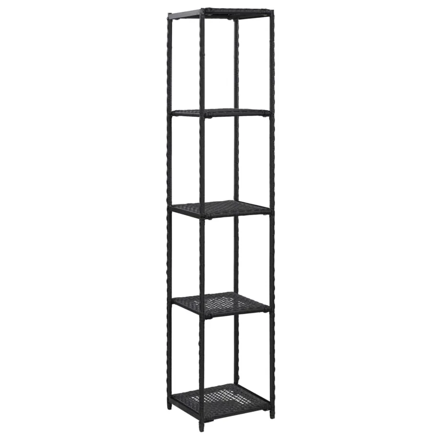Étagère de rangement Noir 30x30x150 cm Résine tressée