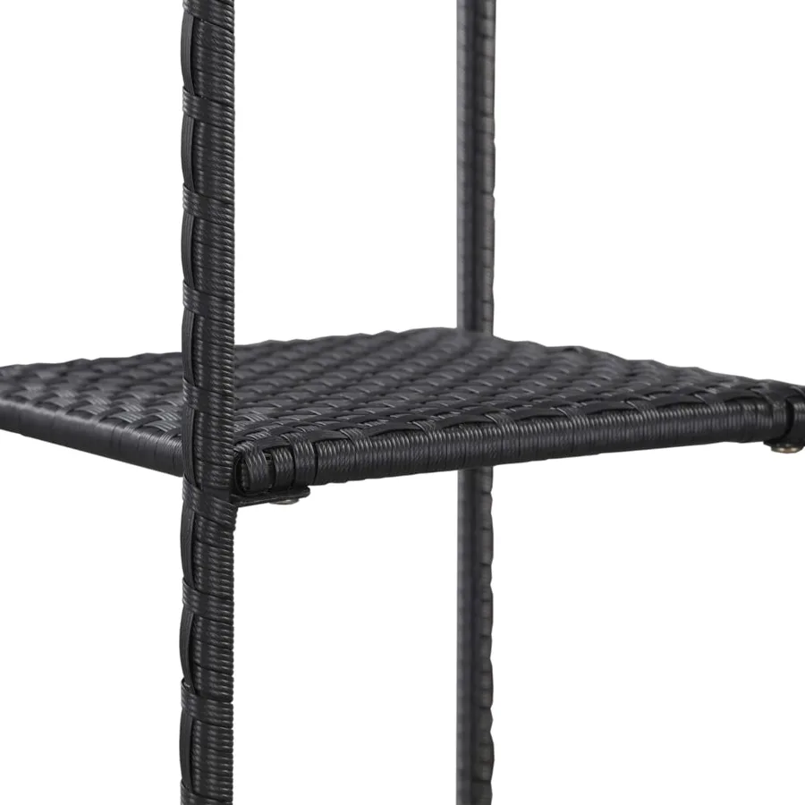 Étagère de rangement Noir 30x30x150 cm Résine tressée - 3