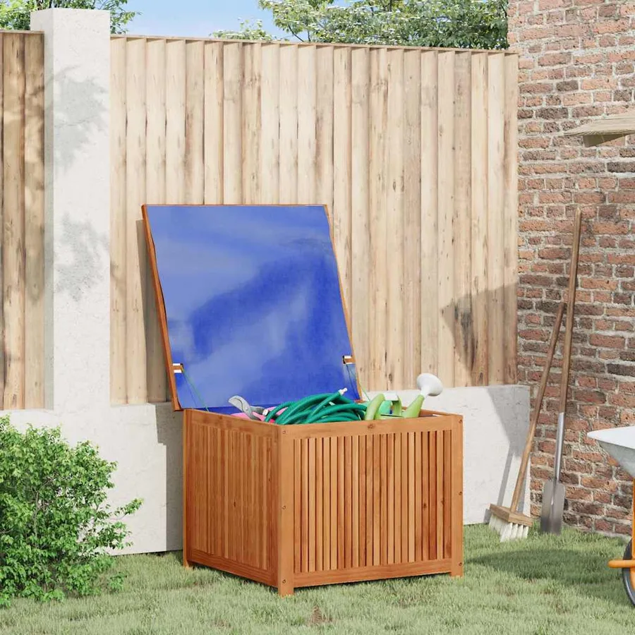 Boîte de rangement de jardin 75x75x58 cm bois massif d'acacia - 3