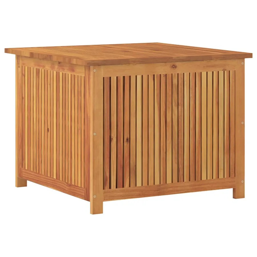 Boîte de rangement de jardin 75x75x58 cm bois massif d'acacia - 9