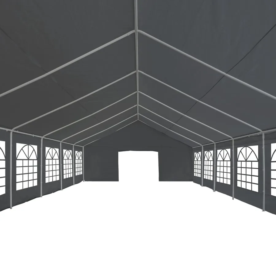 Tente de réception PE 6 x 12 m Gris - 4