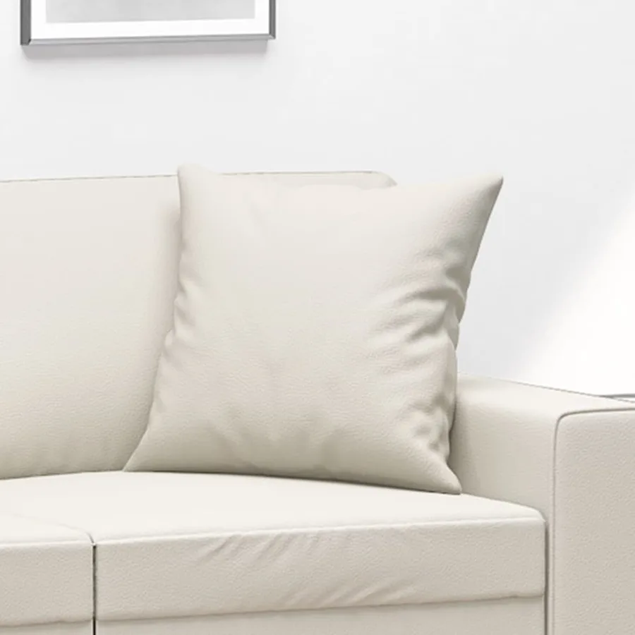 Coussins décoratifs lot de 2 Crème 40x40 cm Similicuir - 5