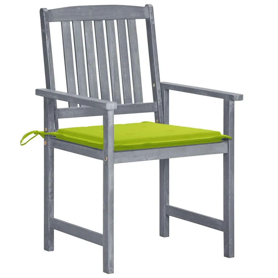 Chaises de jardin et coussins lot de 6 Bois acacia massif Gris - 2