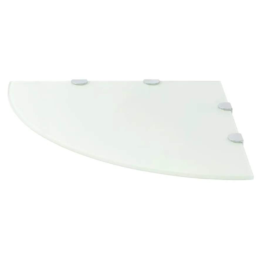 Étagère de coin avec supports chromés Verre Blanc 45 x 45 cm - 2