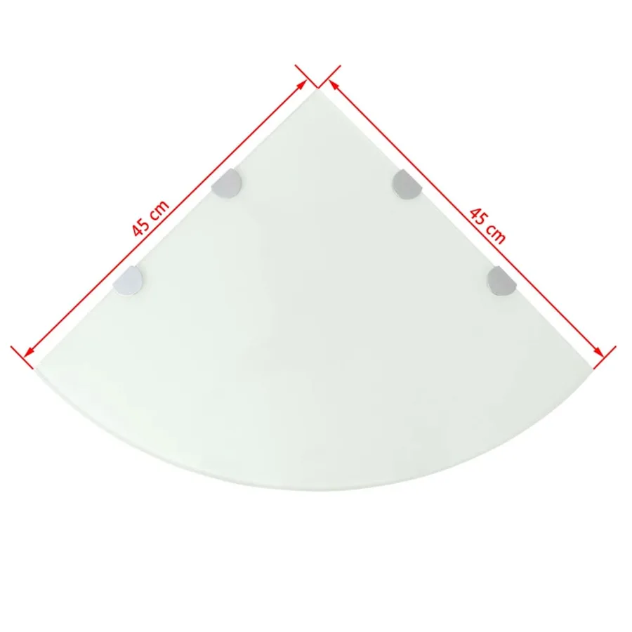 Étagère de coin avec supports chromés Verre Blanc 45 x 45 cm - 5