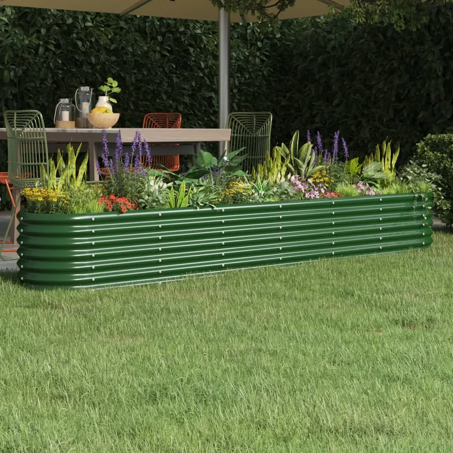 Lit surélevé de jardin Acier galvanisé 260x40x36 cm Vert