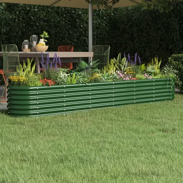 Lit surélevé de jardin Acier galvanisé 260x40x36 cm Vert