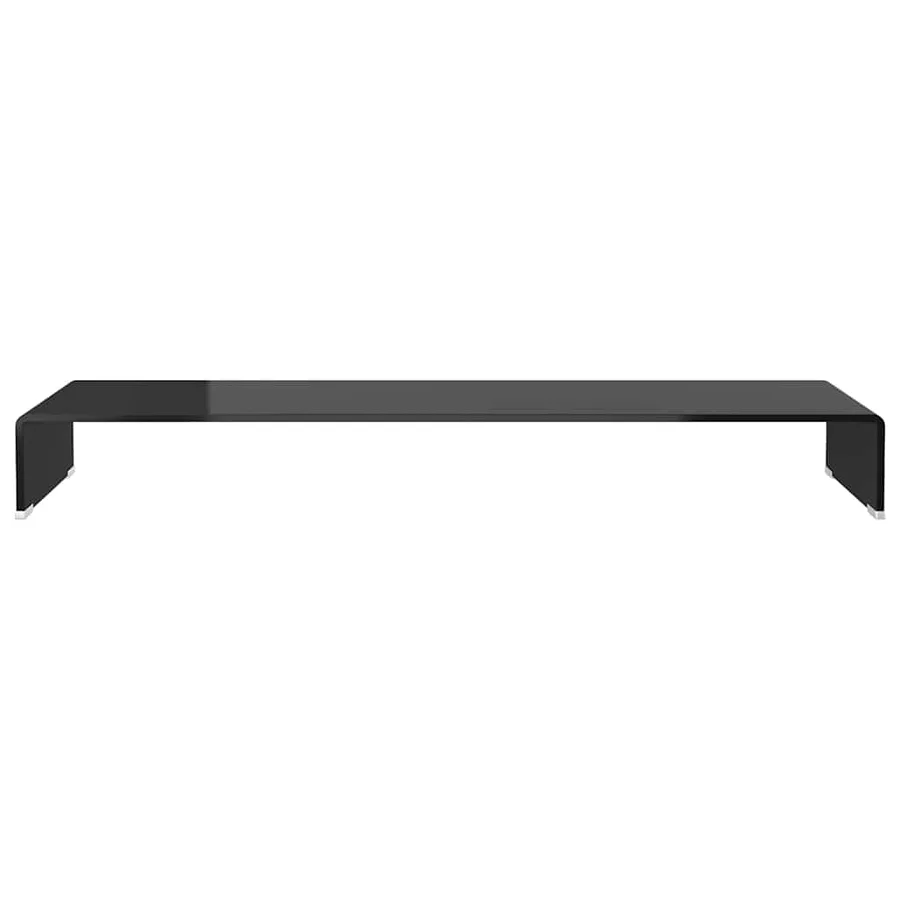 Meuble TV/support pour moniteur 110x30x13 cm verre noir - 3