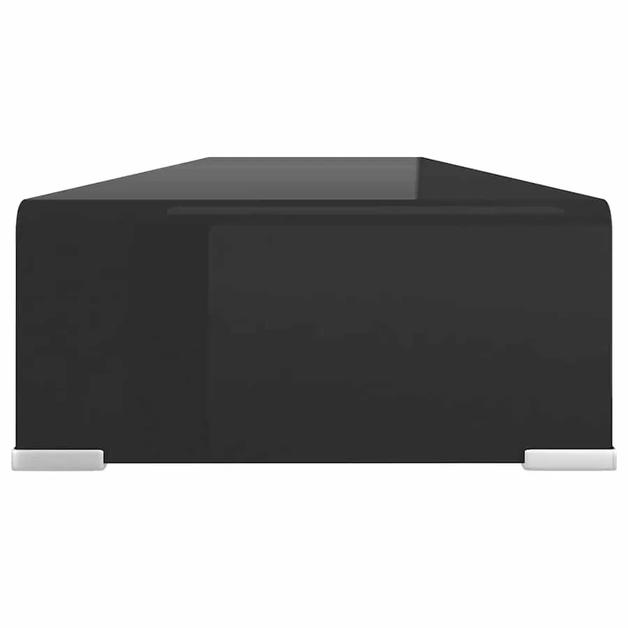Meuble TV/support pour moniteur 110x30x13 cm verre noir - 4