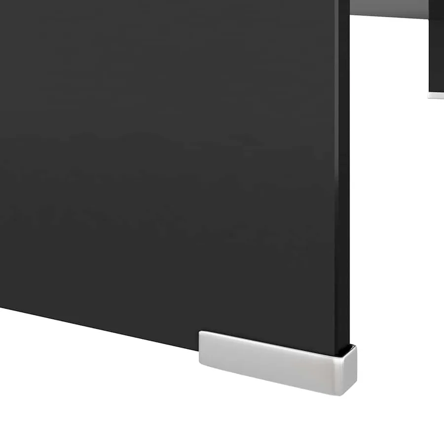 Meuble TV/support pour moniteur 110x30x13 cm verre noir - 5