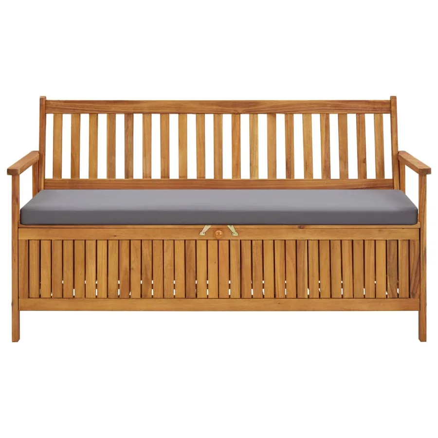 Banc de rangement de jardin avec coussin 148 cm Bois d'acacia - 2