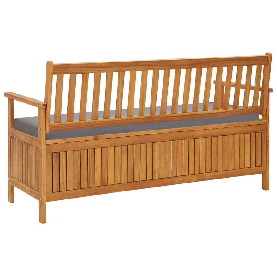Banc de rangement de jardin avec coussin 148 cm Bois d'acacia - 4