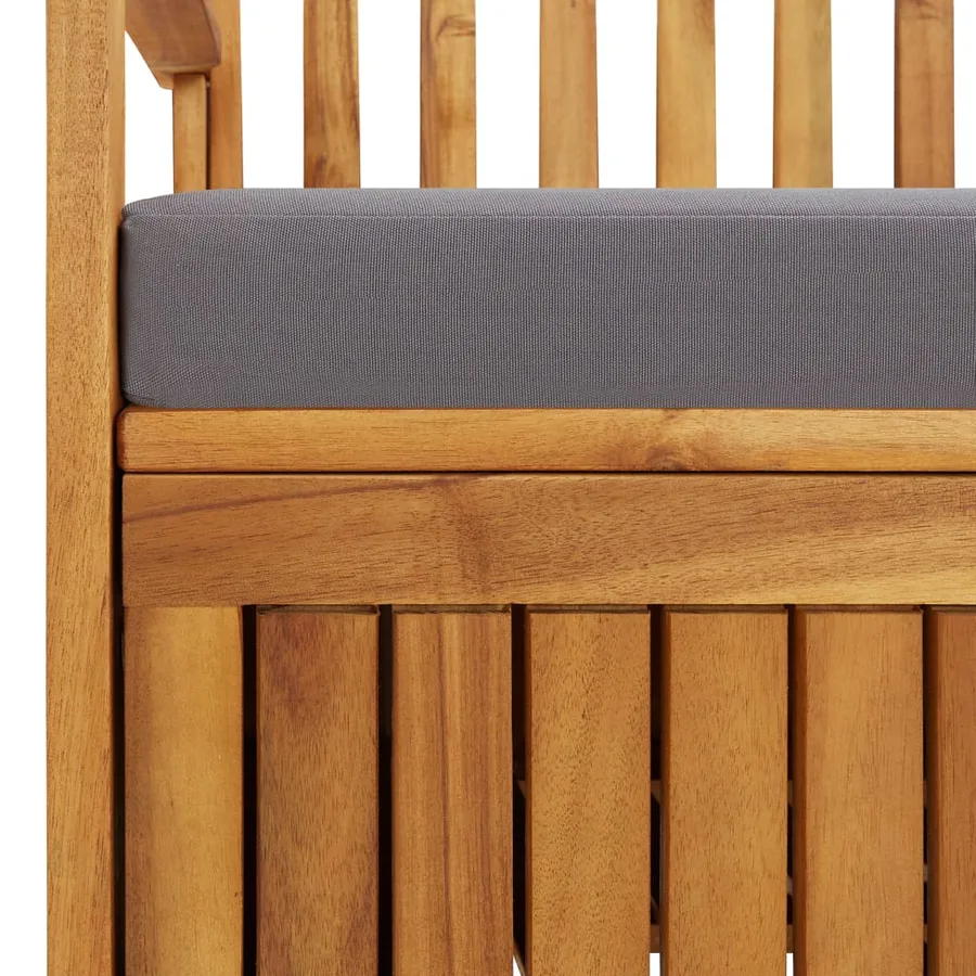 Banc de rangement de jardin avec coussin 148 cm Bois d'acacia - 6