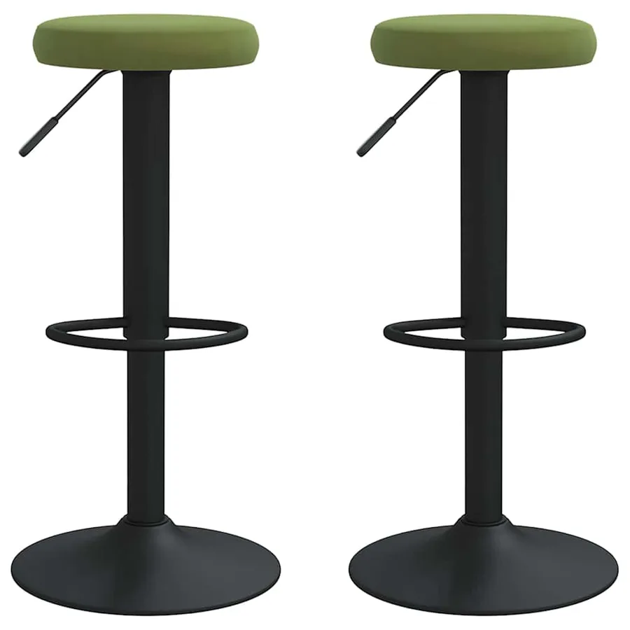Tabourets de bar lot de 2 vert clair velours - 2