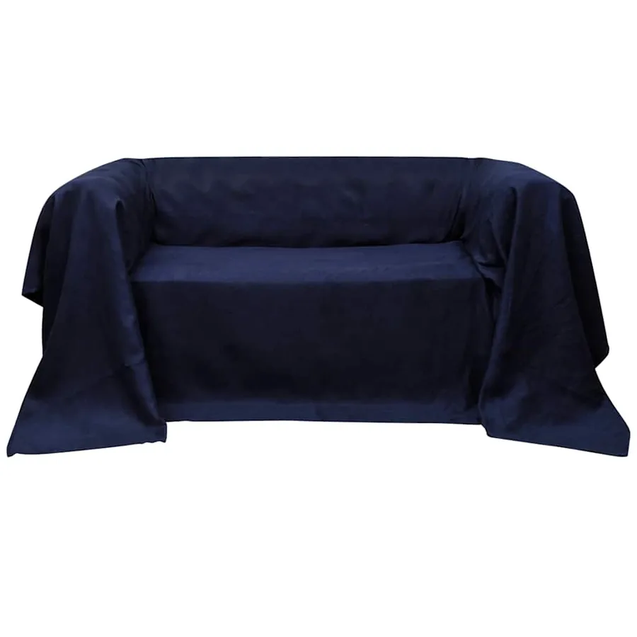 Housse de canapé Micro-suède Bleu marine 210x280 cm
