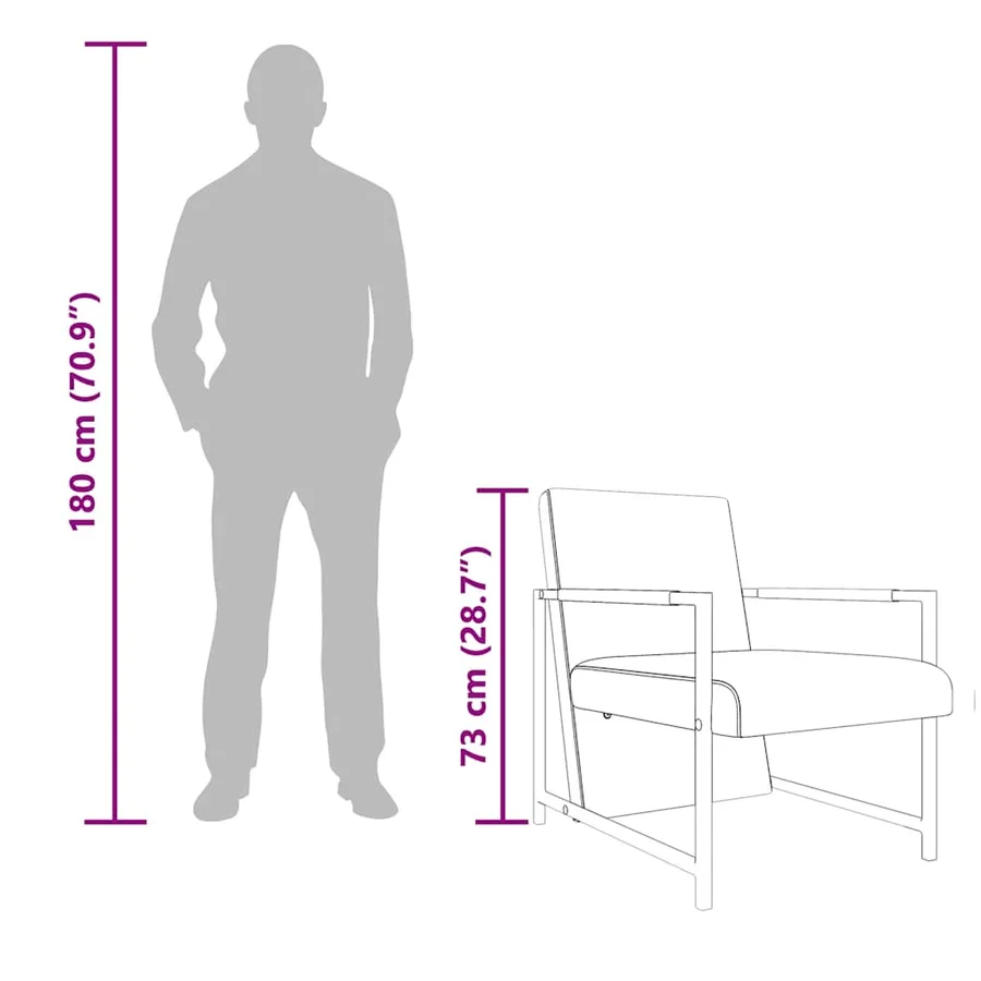 Fauteuils lot de 2 avec cadre chromé noir similicuir - 8