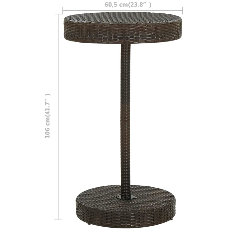 Ensemble de bar de jardin 3pcs coussins Résine tressée Marron - 11