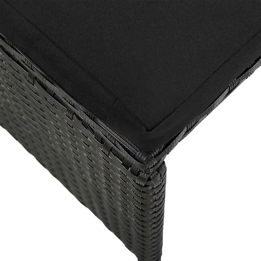 Tabourets de jardin avec coussins lot de 2 Résine tressée Noir - 5