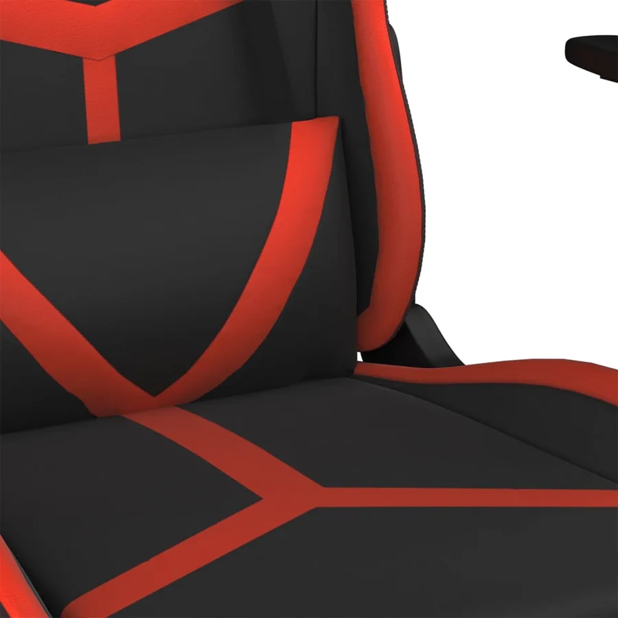 Chaise de jeu Noir et rouge Similicuir - 8