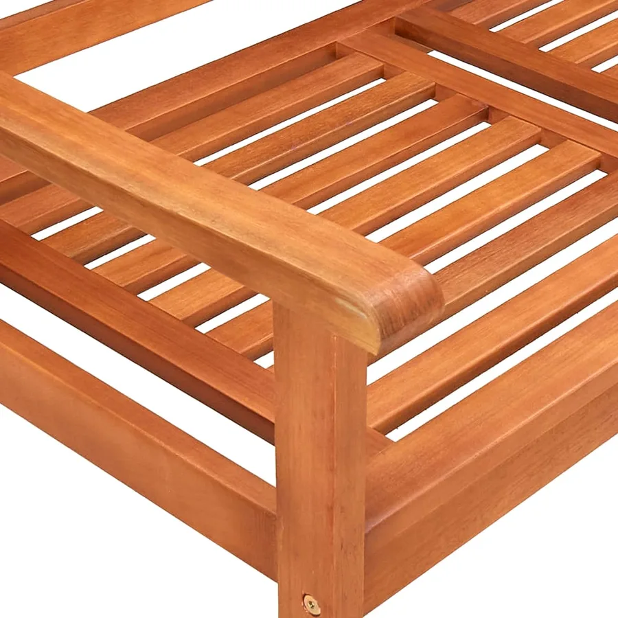 Banc de jardin 2 places avec coussin 120 cm Bois d'eucalyptus - 6