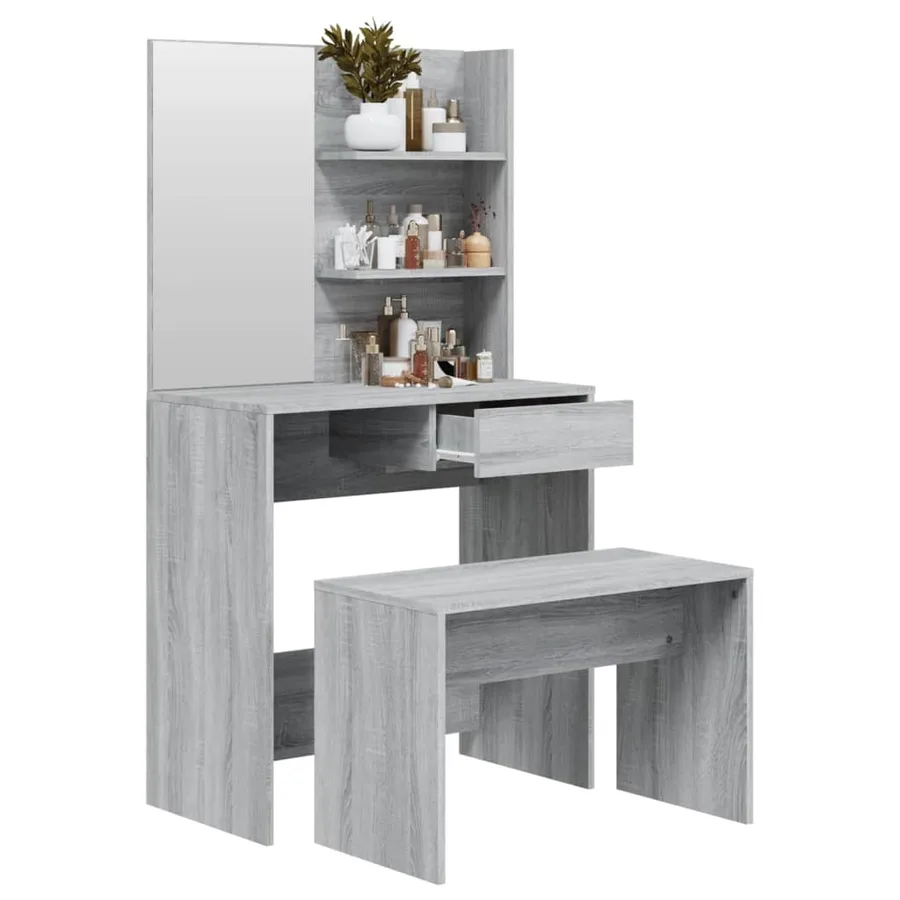 Ensemble de coiffeuse Sonoma gris 74,5x40x141 cm - 4