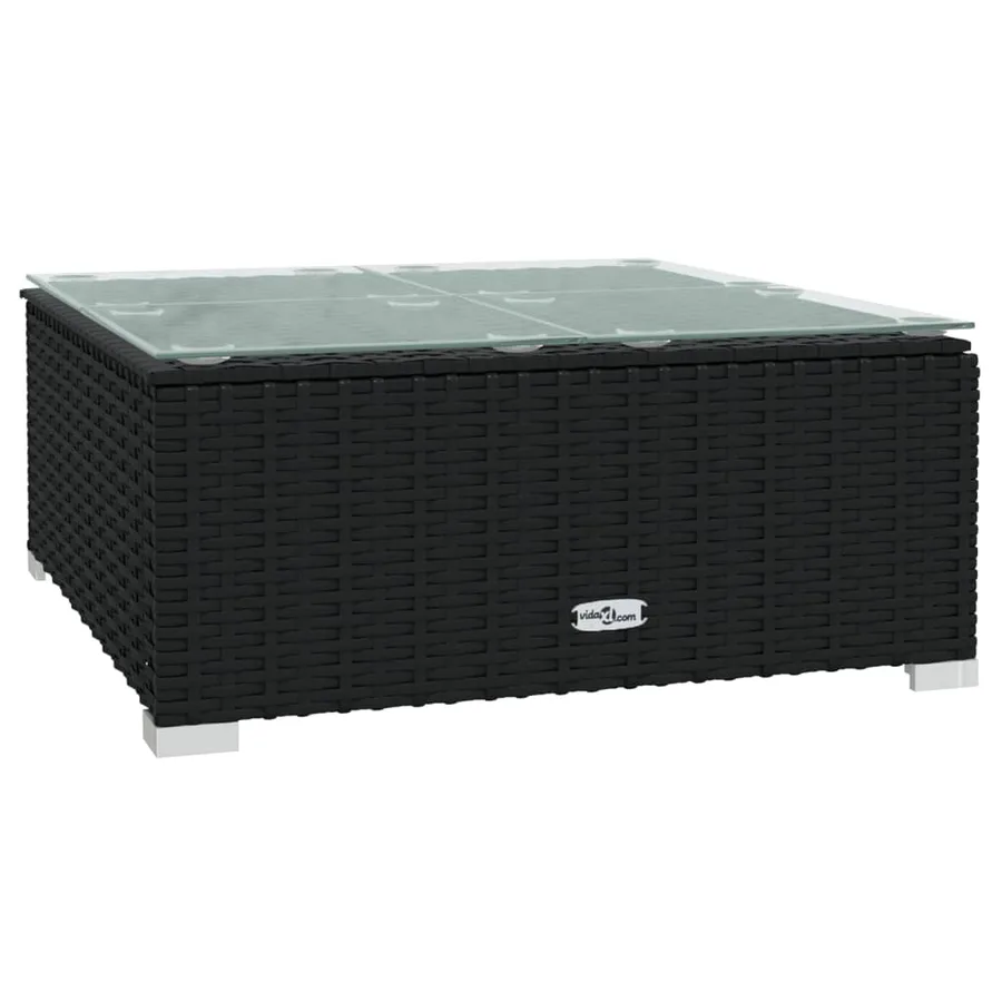 Salon de jardin 3 pcs avec coussins Noir Résine tressée - 5