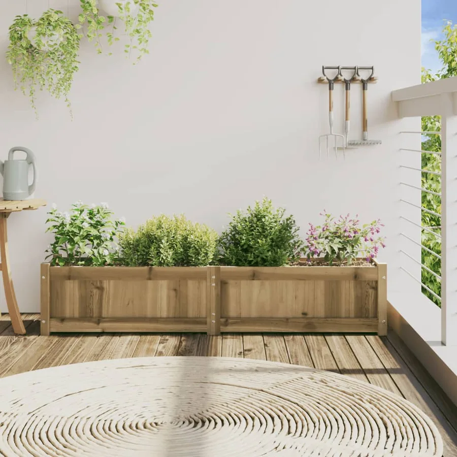Jardinière 150x31x31 cm bois de pin imprégné - 3