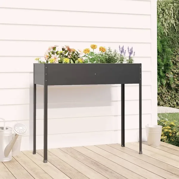 Jardinière Anthracite 100,5x40,5x90 cm Acier galvanisé