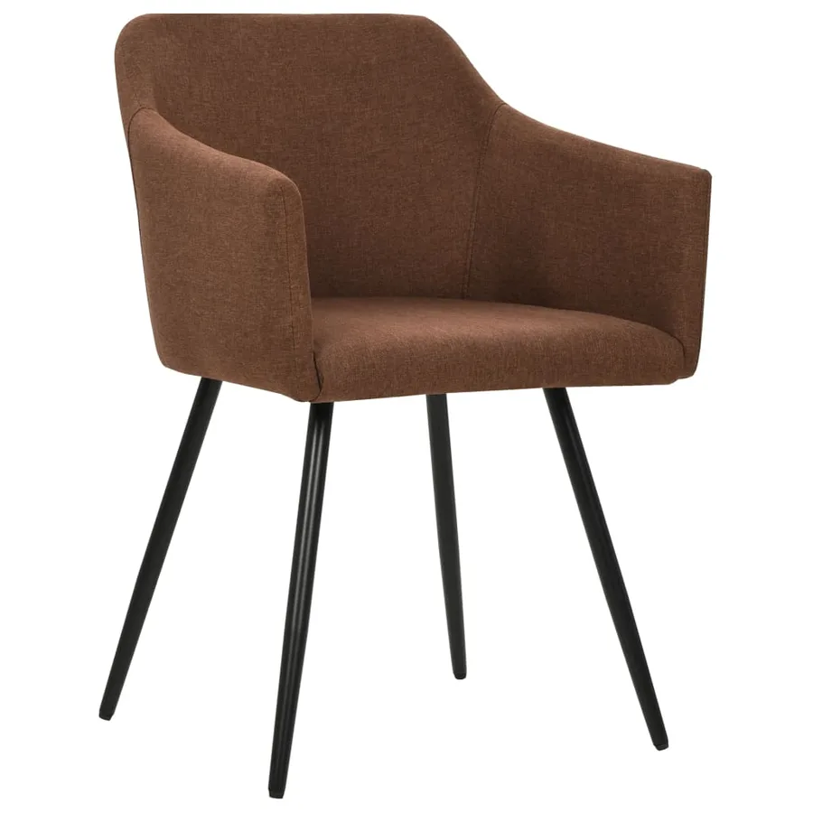 Chaises à manger lot de 4 marron tissu - 2