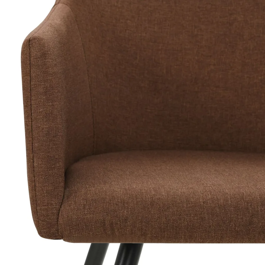 Chaises à manger lot de 4 marron tissu - 5