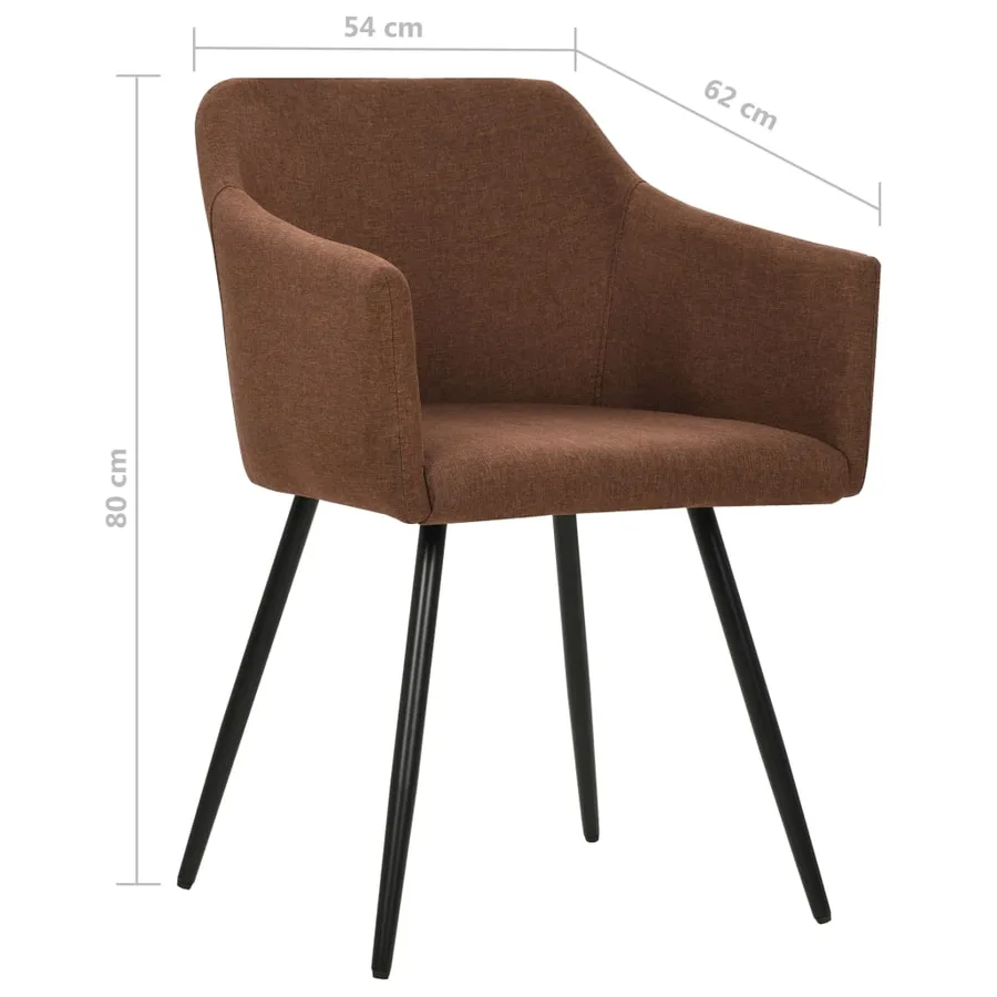 Chaises à manger lot de 4 marron tissu - 7