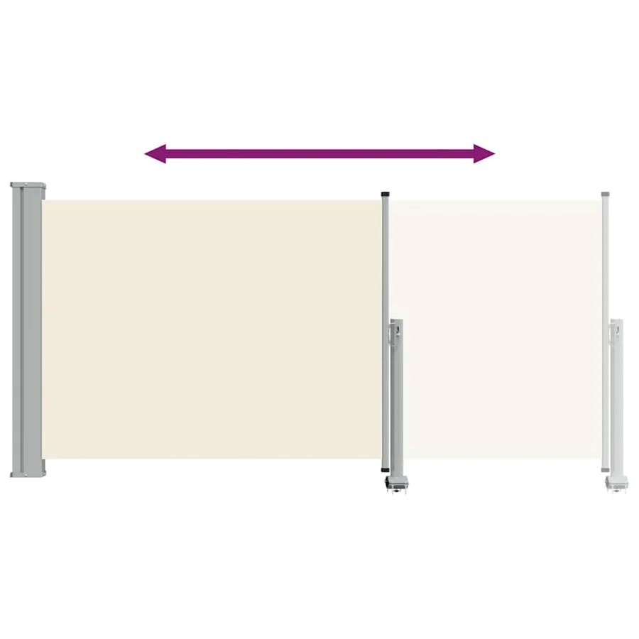Auvent latéral rétractable de patio 120 x 300 cm Blanc cassé - 8