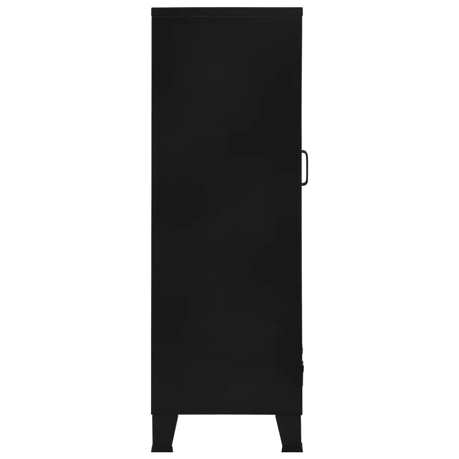 Armoire de bureau avec portes en maille Acier 75x40x120 cm Noir - 5