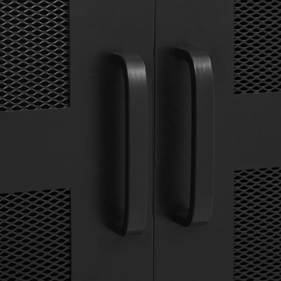 Armoire de bureau avec portes en maille Acier 75x40x120 cm Noir - 7